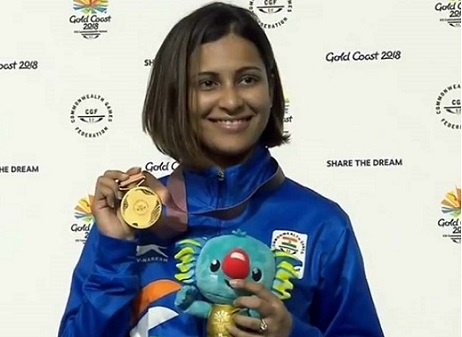 Heena won a gold in the women’s 25m air pistol event.