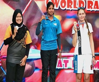 Muskan kirar wins the gold by beating Malaysia’s Zakaria Nadhirah with a total of 139 points