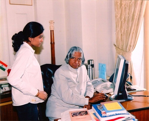 Malvika with A P J Abdul Kalam