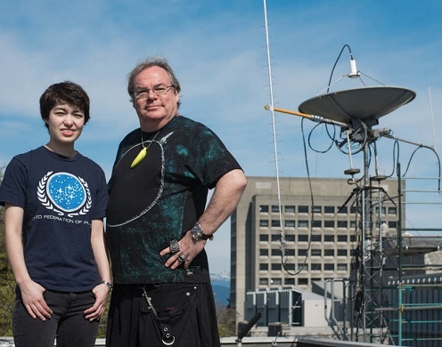 Michelle Kunimoto with Jaymie Matthews, her mentor phd