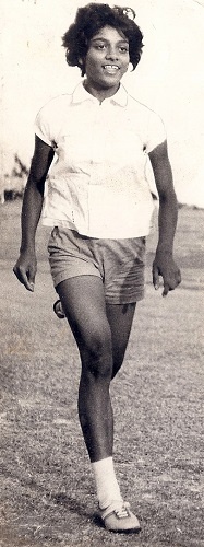 Dasara Sports meet- Bangalore Division – 1965.  Philo warming up for the 100 mts sprint