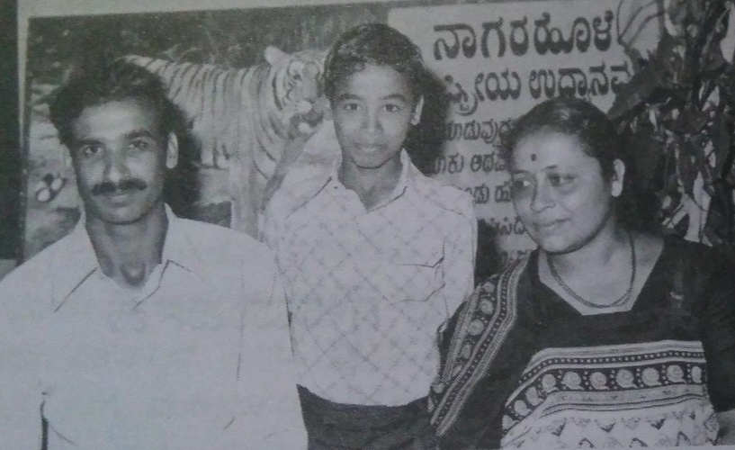 Chinnappa with his Family Radha and Manu