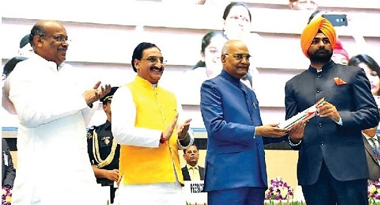 Amarjith Singh received the honor from the President of India, Shri. Ram Nath Kovind