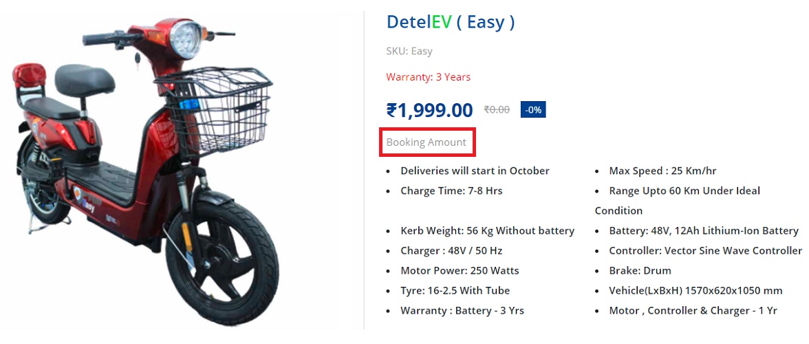 detel ev bike