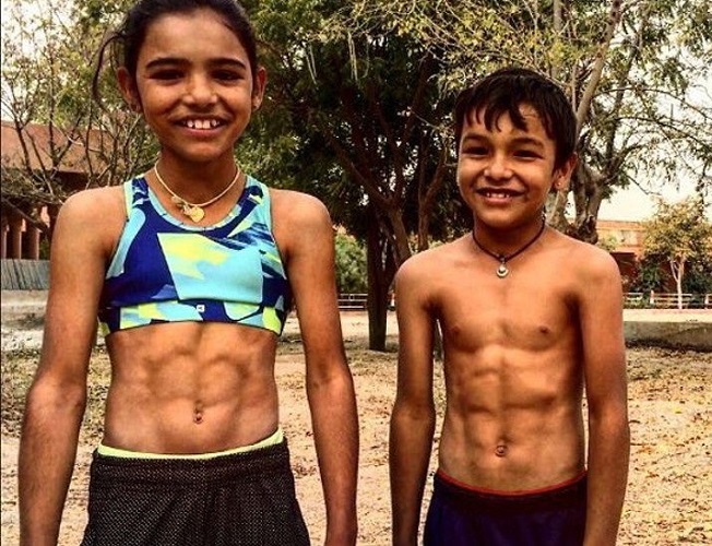 little girls with abs