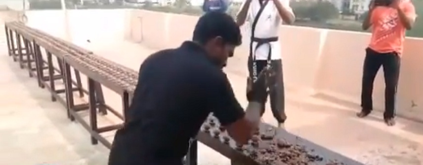 Master Prabhakar Reddy crushed 212 walnuts in record time and created a Guinness World Record title of Most Walnuts Crushed by Hand