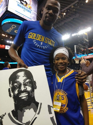 Kevin Durant's mother contacted Tyler and offered him to buy one of his paintings for $100