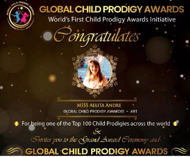 Aelita Andre won the Global Child Prodigy Award 2020