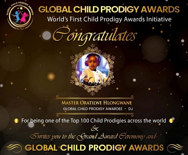 The Global Child Prodigy Award Was Given to Oratilwe on January 2020