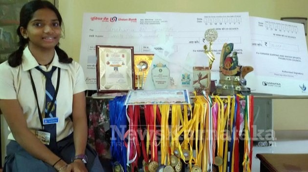 Sinchana bagged her first medal in 2014 at Covelong Point Classic Surfing International Meet at Mahabalipuram beach in an event organised by SFI