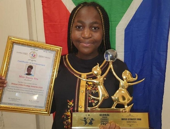 Stacey Fru won the Global Child Prodigy Award in January 2020 for her writing skills