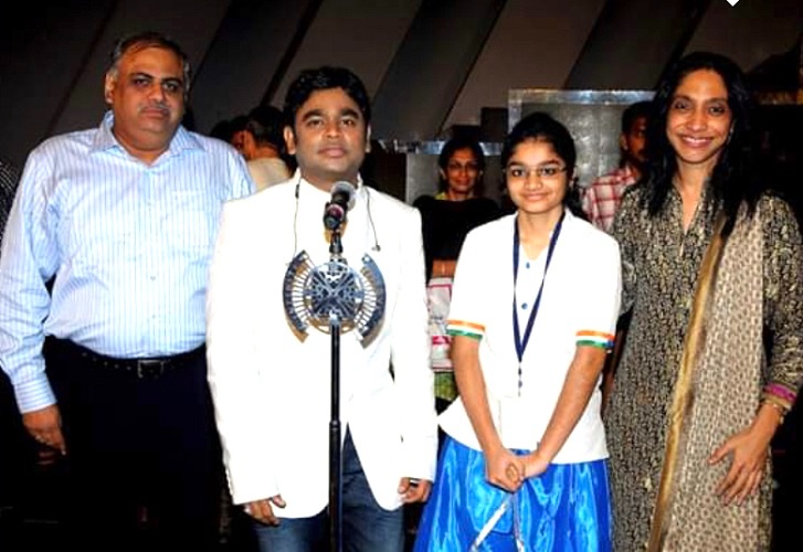 she was announced the winner and got the chance to meet A R Rahman and rehearse with him too