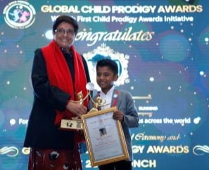 The Global Child Prodigy Awards, the world’s first and only award ceremony that felicitates unique and talented children, awarded V. Sarvesh under the category of sports, in the year 2020