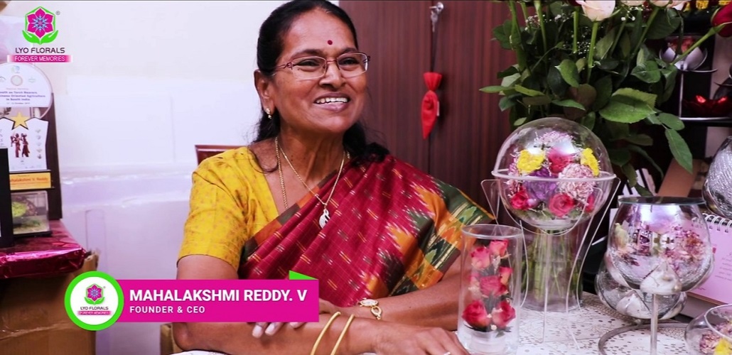 Mahalakshmi founded Lyoflorals TM a floral preservation company, that was established for preserving flowers