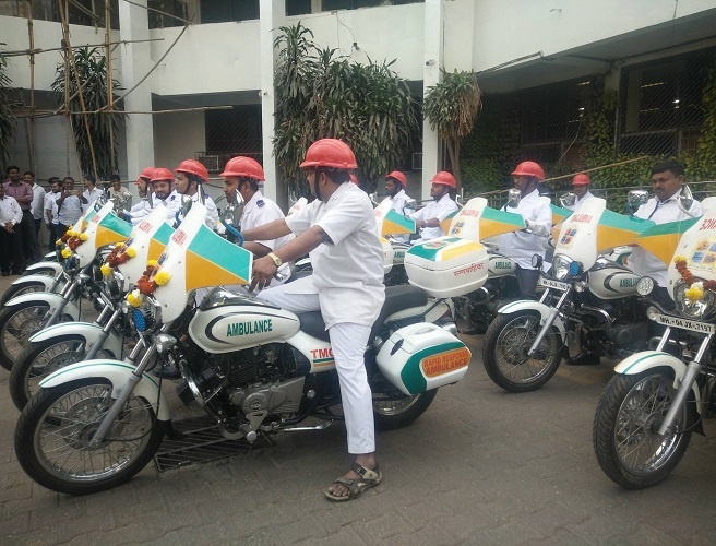 Gabriel launched 15 ambulance bikes at the Thane Municipal corporation