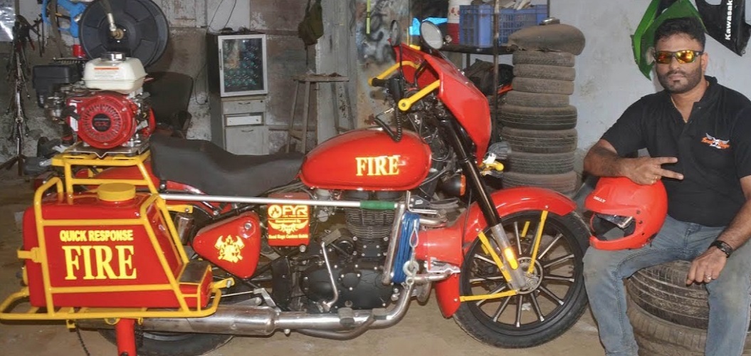 Gabriel  built and launched India's first Fire Brigade Bike in the year 2020