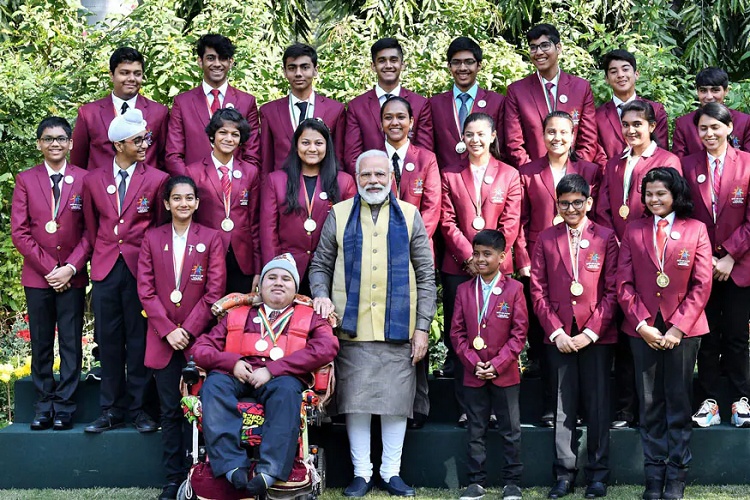 After receiving the award, she proceeded to be feliciatated by the Prime Minister, Narendra Modi in Delhi