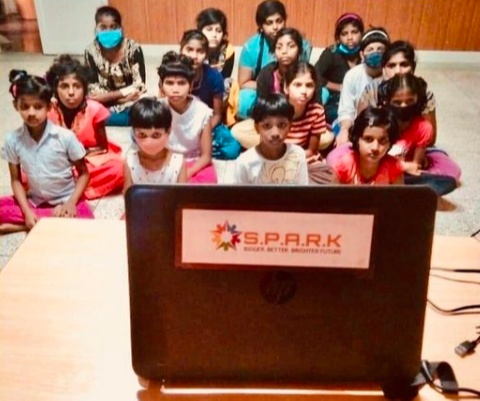 Akarsh and his team set up 12 devices, including tablets and laptops with a steady internet connection, to ensure that children have access to online classes