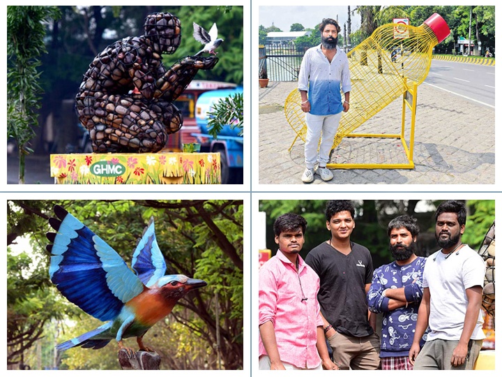 Artist making Hyderabad city look brighter, colourful, and beautiful. Stop, watch and admire