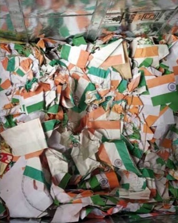 Priyaranjan Sarkar, the man who has been collecting national flags that are left to lie in the open
