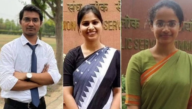 Shubham Kumar, Ankita Jain and Jagrati Awasthi Toppers of UPSC CSE 2020