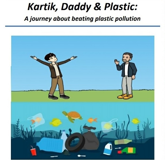Karnav explored further gathered facts and wrote a book on plastic pollution Kartik  Daddy and Plastic