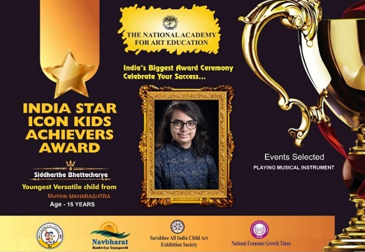 Siddhartha Bhattacharya was honoured - Youngest Versatile Child 2022 Title